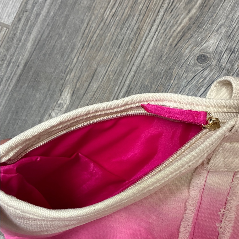 Victoria’s Secret Ombré Canvas Tote Bag Travel Pink Bag New! - Picture 3 of 8
